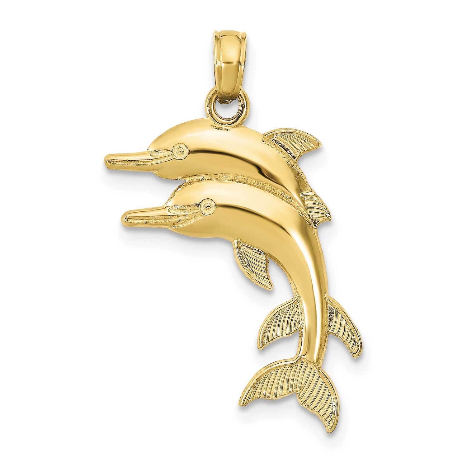 2-D Two Jumping Dolphins Charm 10k Gold 10K7757, MPN: 10K7757,