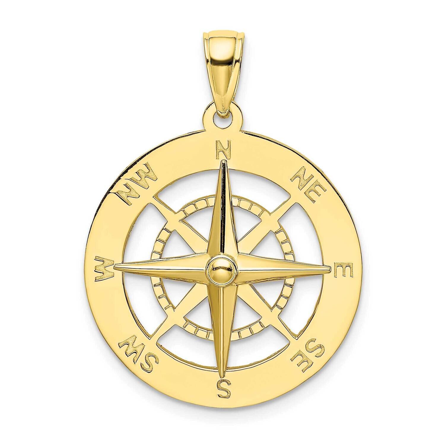 Nautical Compass Charm 10k Gold 10K7846, MPN: 10K7846,