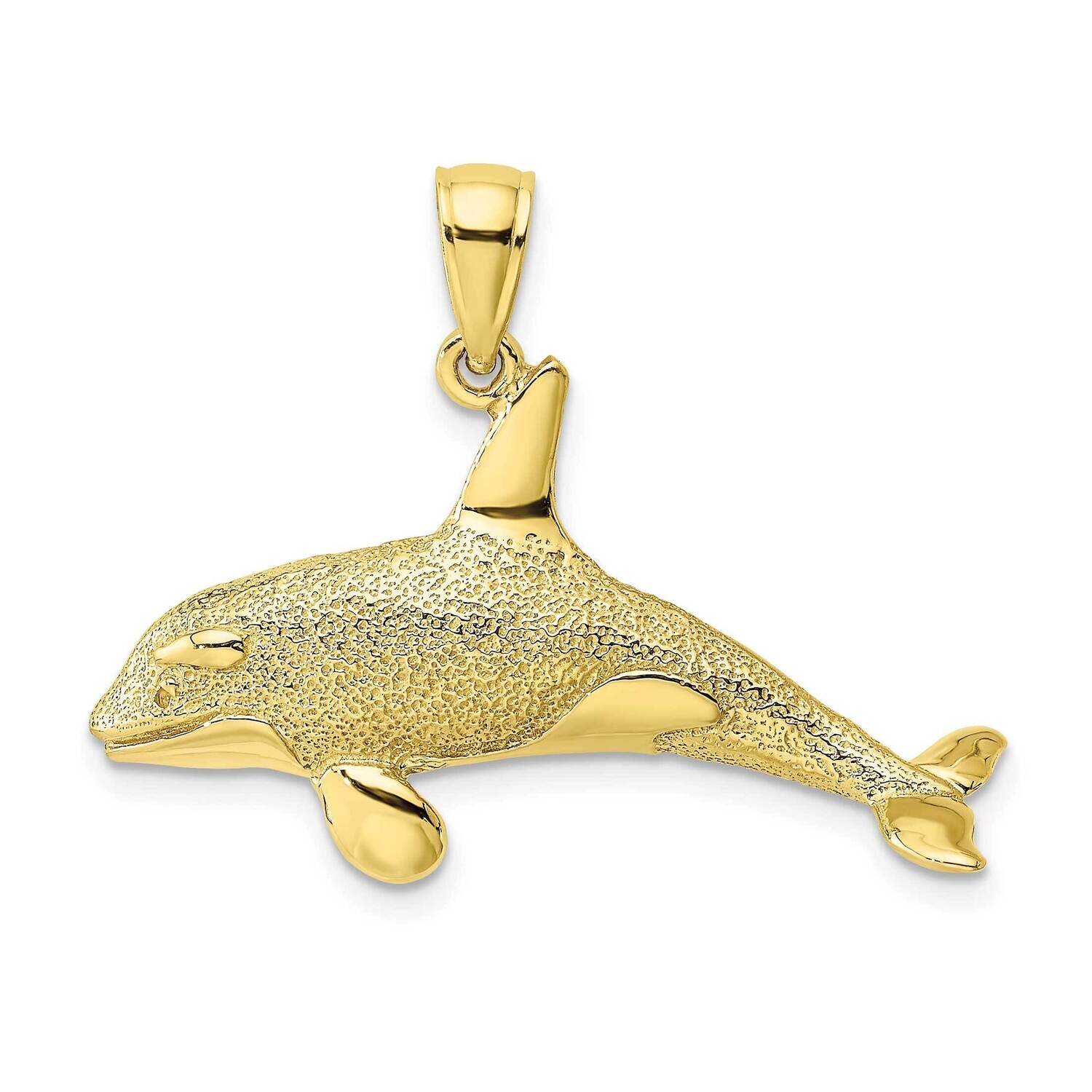 2-D Textured Killer Whale Charm 10k Gold 10K7874, MPN: 10K7874,