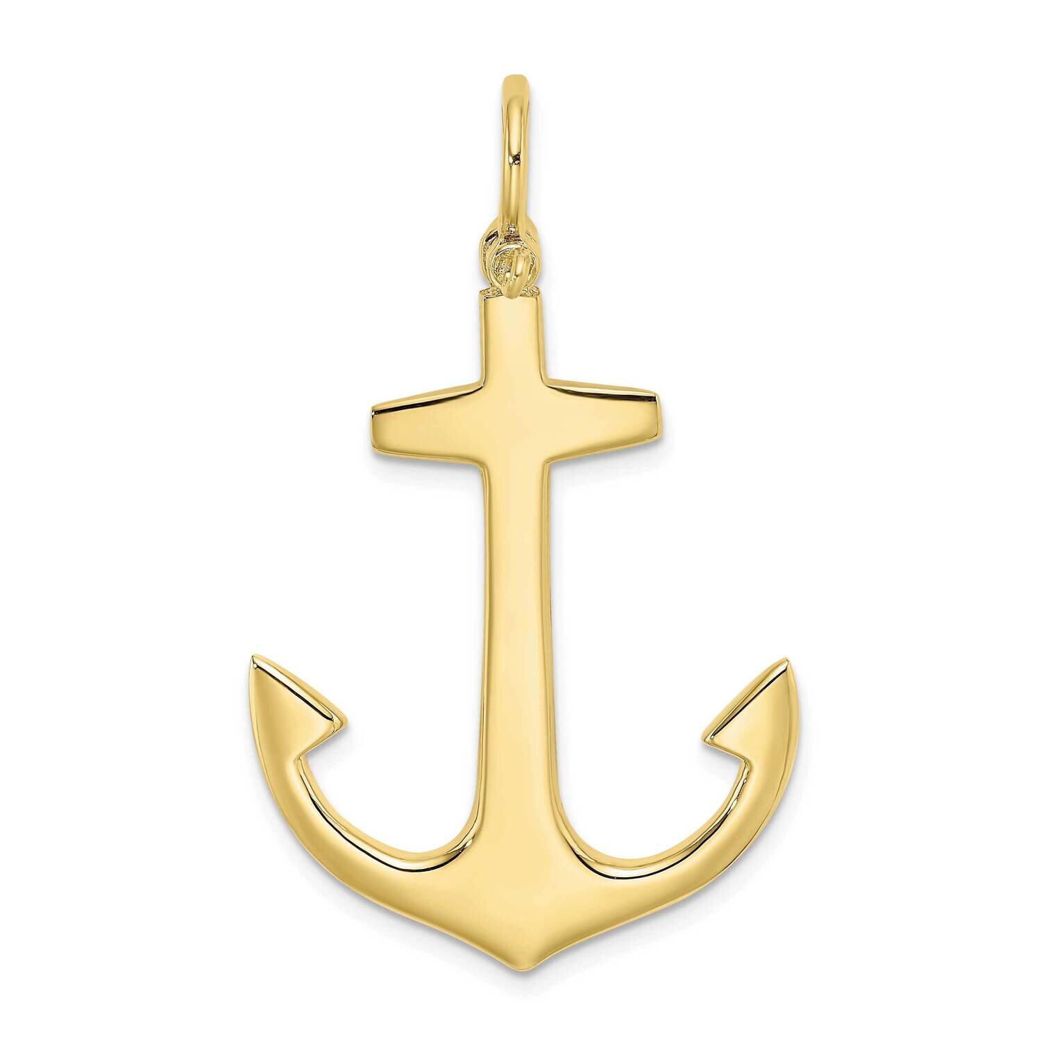 3-D Polished Large Anchor Charm 10k Gold 10K7877, MPN: 10K7877,