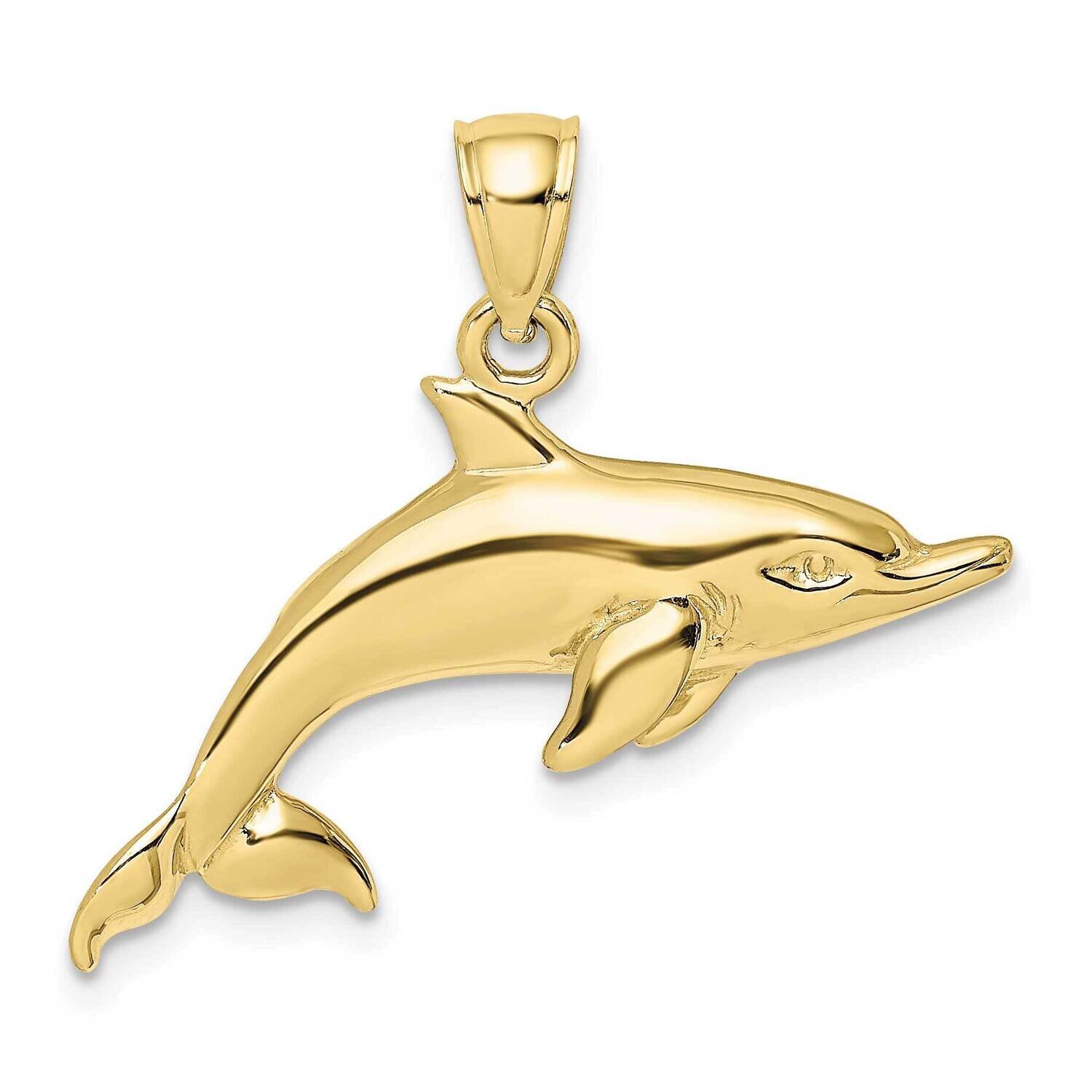 2-D and Polished Swimming Dolphin Charm 10k Gold 10K8053, MPN: 10K8053,