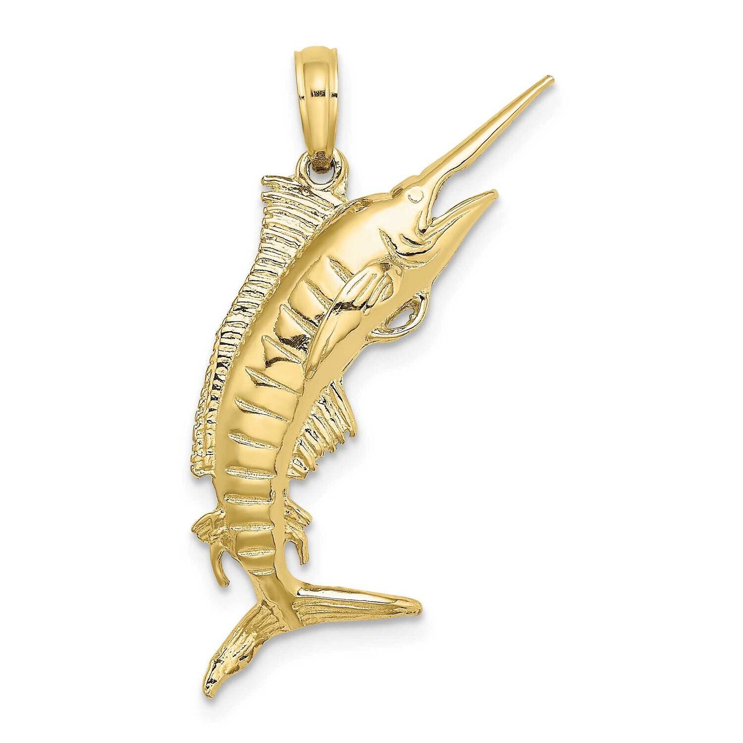 3-D Polished Blue Marlin Charm 10k Gold 10K8131, MPN: 10K8131,