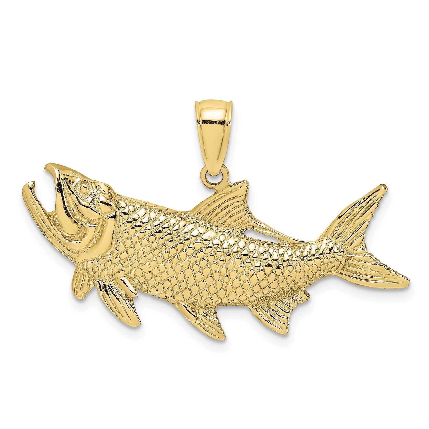 Tarpon Fish with Open Mouth Charm 10k Gold 10K8133