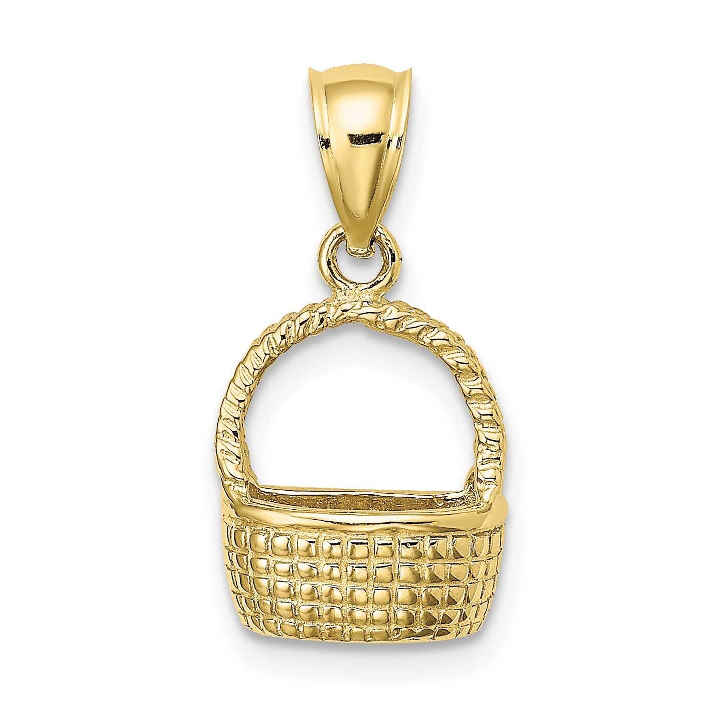 2-D Flat Back Basket Charm 10k Gold 10K8139, MPN: 10K8139,
