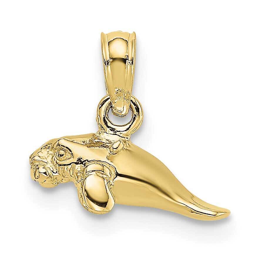 3-D Polished Mini Manatee Charm 10k Gold 10K8145