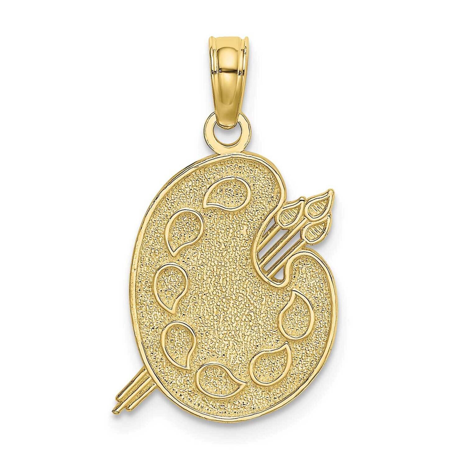 Engraved Textured Painters Pallet Charm 10k Gold 10K8320, MPN: 10K8320,