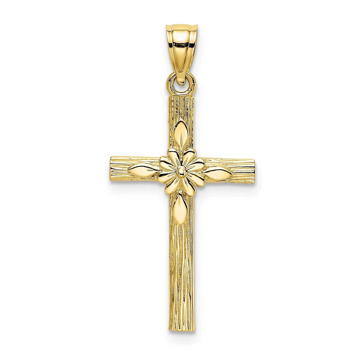Cross with Flower Charm 10k Gold 10K8336, MPN: 10K8336,