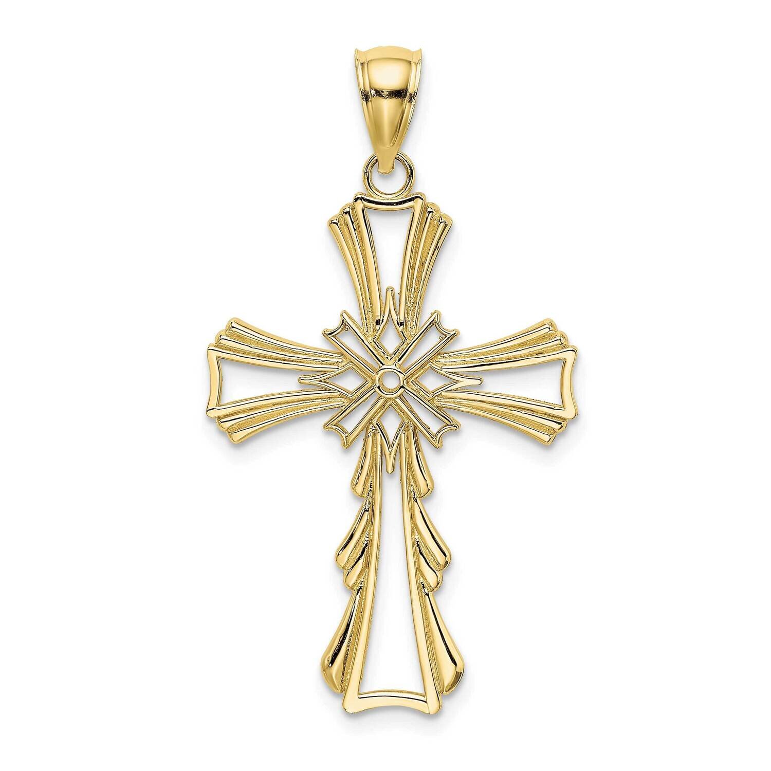 Cut-Out with Teardrop Sides Cross Charm 10k Gold 10K8341, MPN: 10K8341,