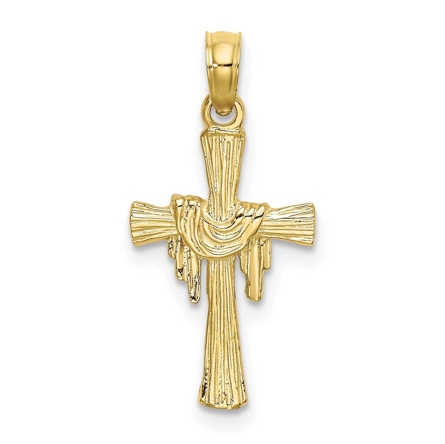 Cross with Drape Charm 10k Gold 10K8344, MPN: 10K8344,