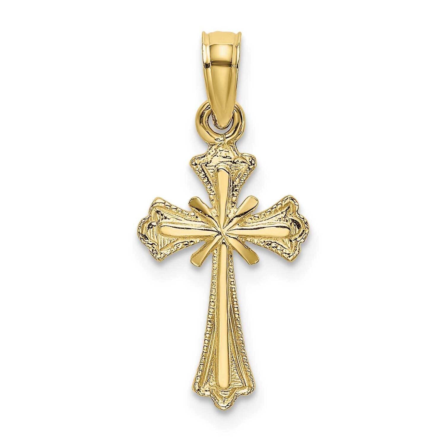 Engraved Small Cross with x Center Charm 10k Gold 10K8348, MPN: 10K8348,