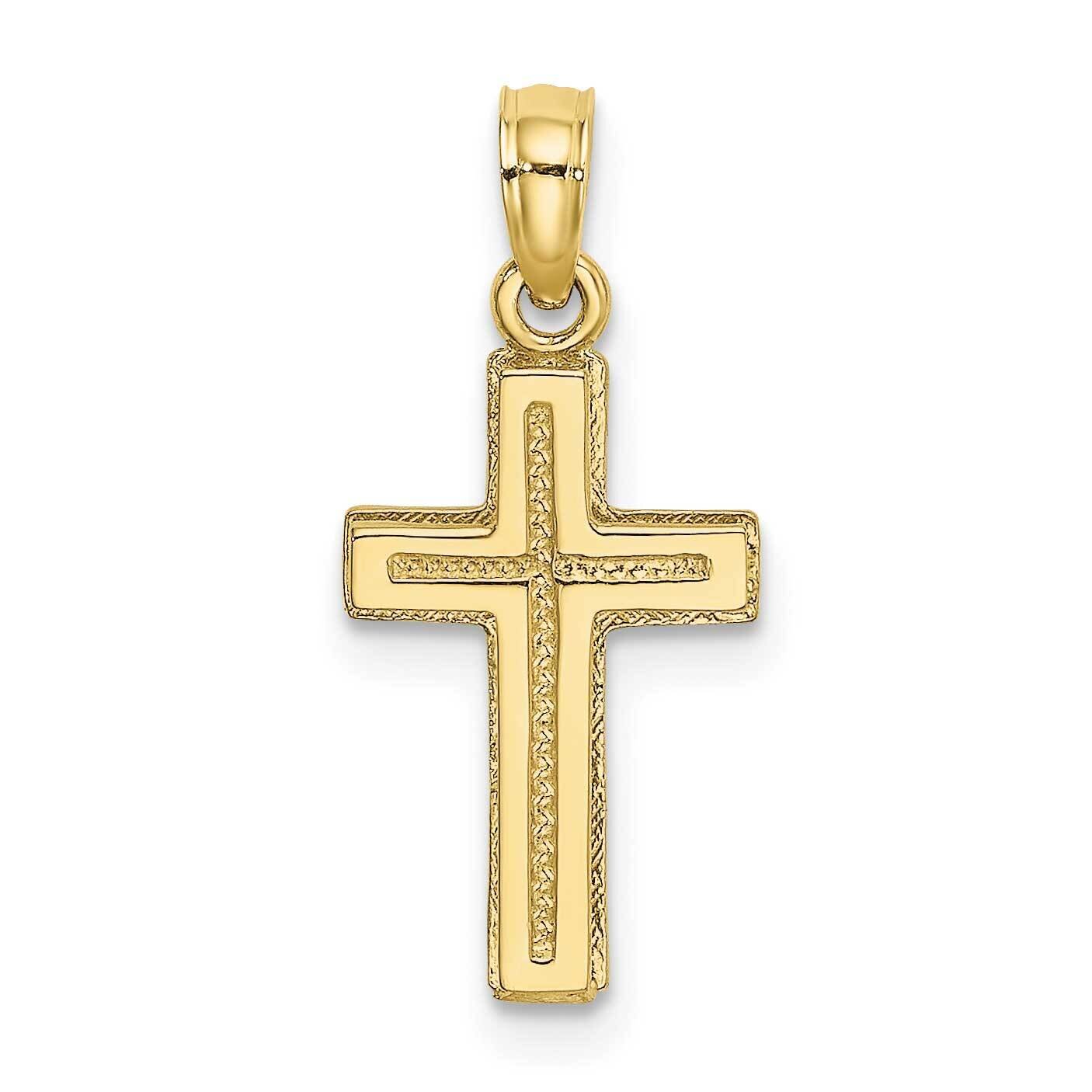 2-D Polished Textured Cross Charm 10k Gold 10K8351, MPN: 10K8351,