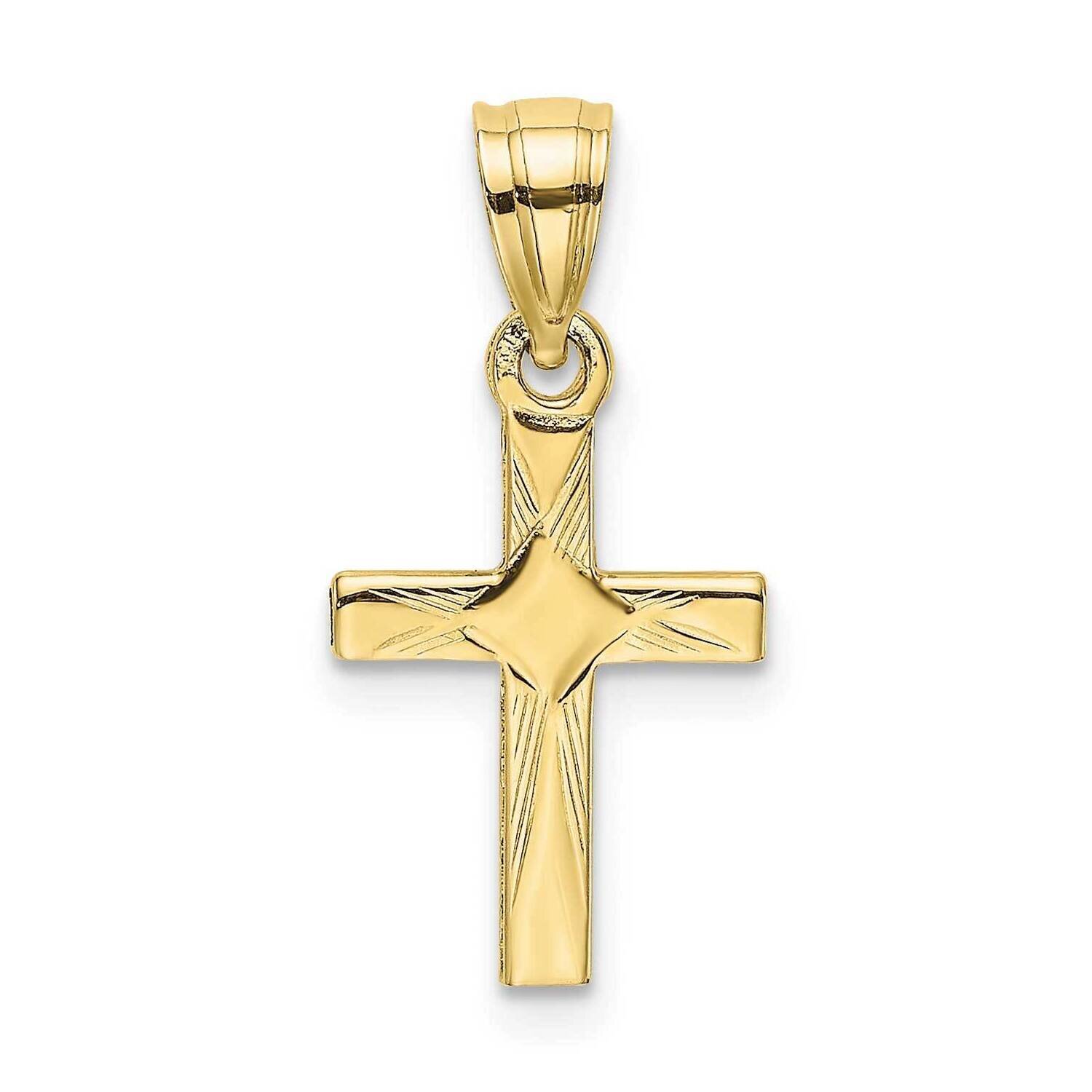 Diamond Shape Center Mini Cross Charm 10k Gold 10K8373, MPN: 10K8373,