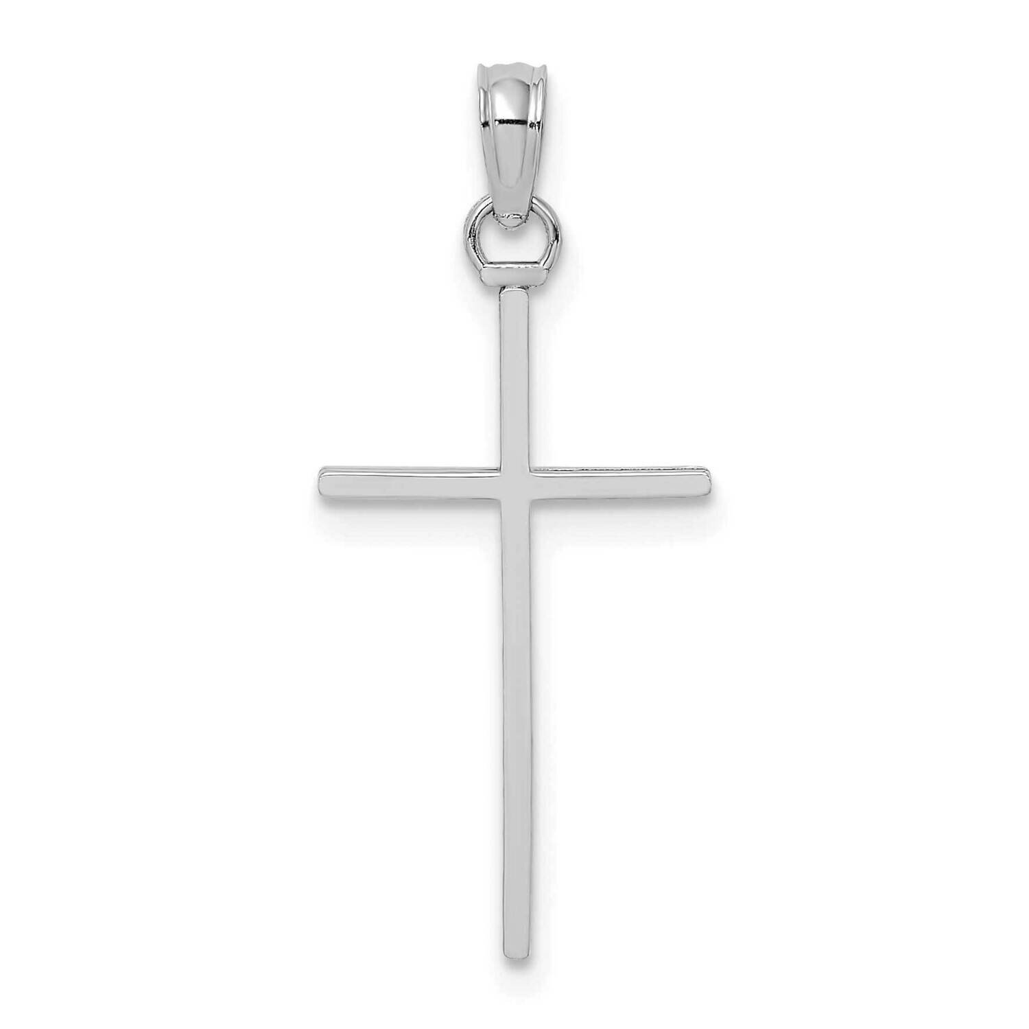 3-D and Polished Stick Cross Charm 10k White Gold 10K8404W, MPN: 10K8404W,