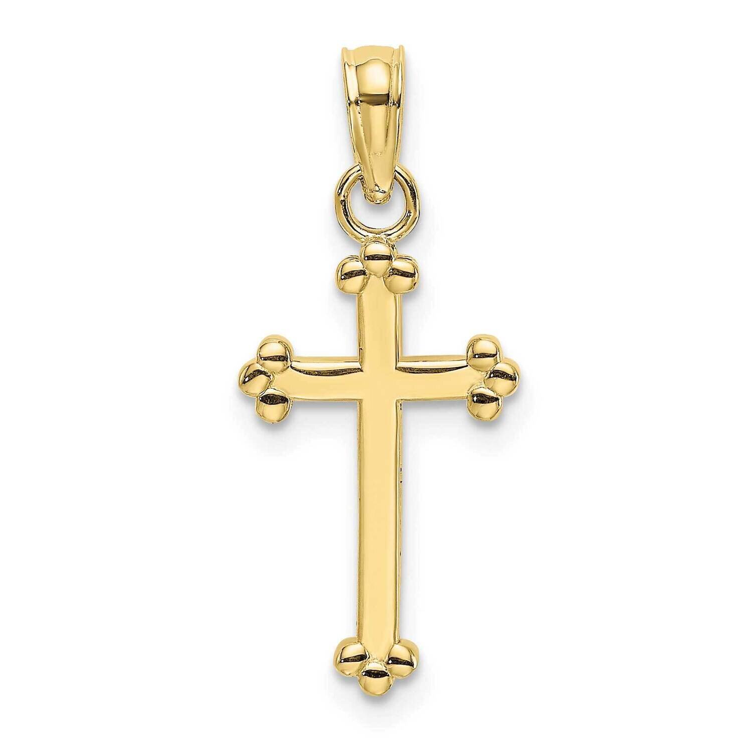 Beaded Cross 10k Gold Polished 10K8442, MPN: 10K8442,