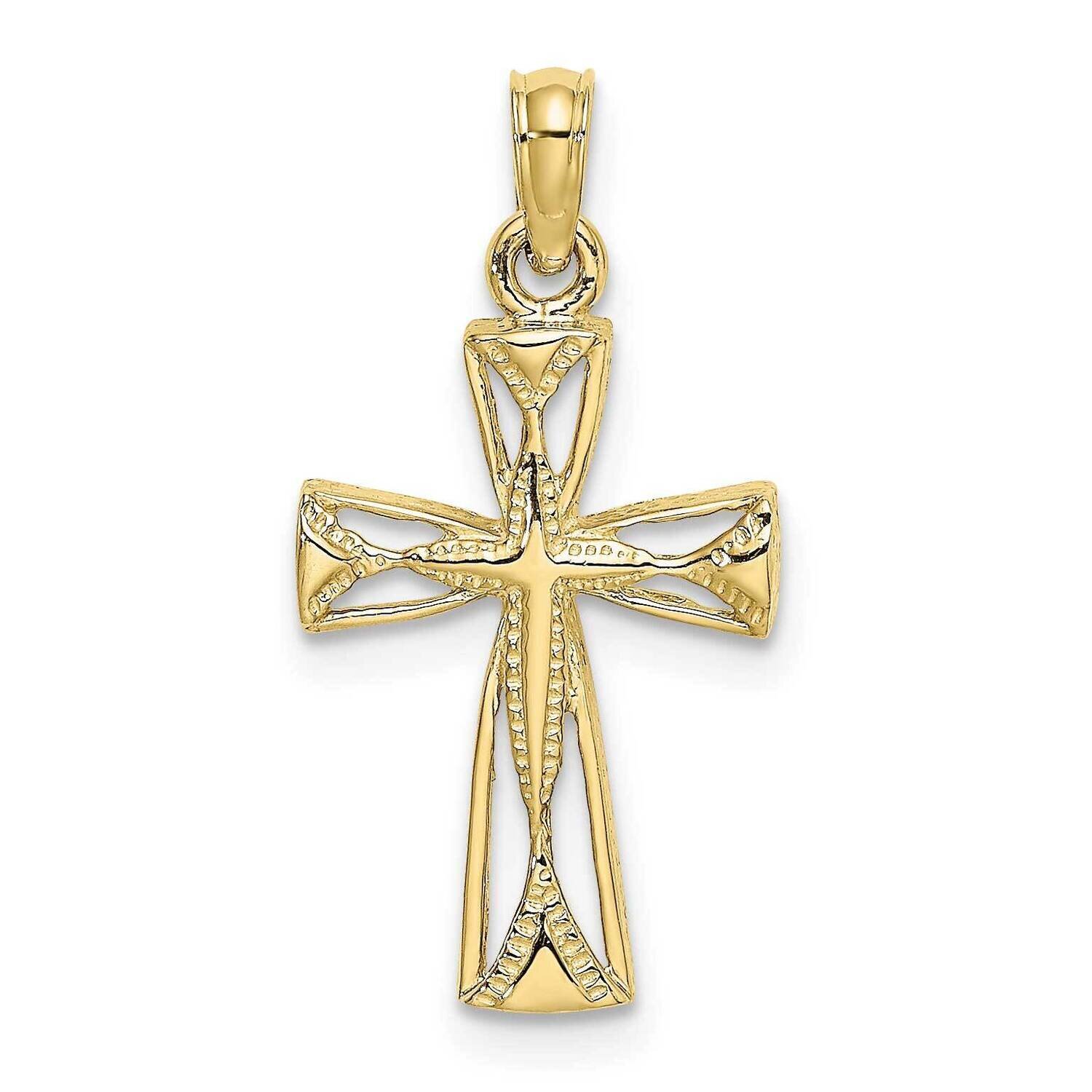 Cut-Out Cross with Triangle Ends Charm 10k Gold 10K8455, MPN: 10K8455,