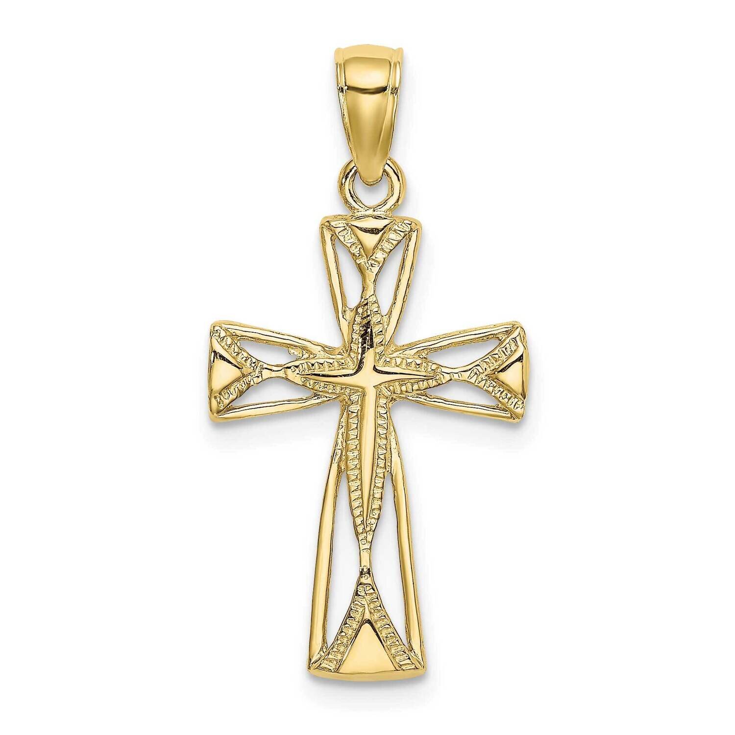 Cut-Out Design Cross Charm 10k Gold Polished 10K8460, MPN: 10K8460,