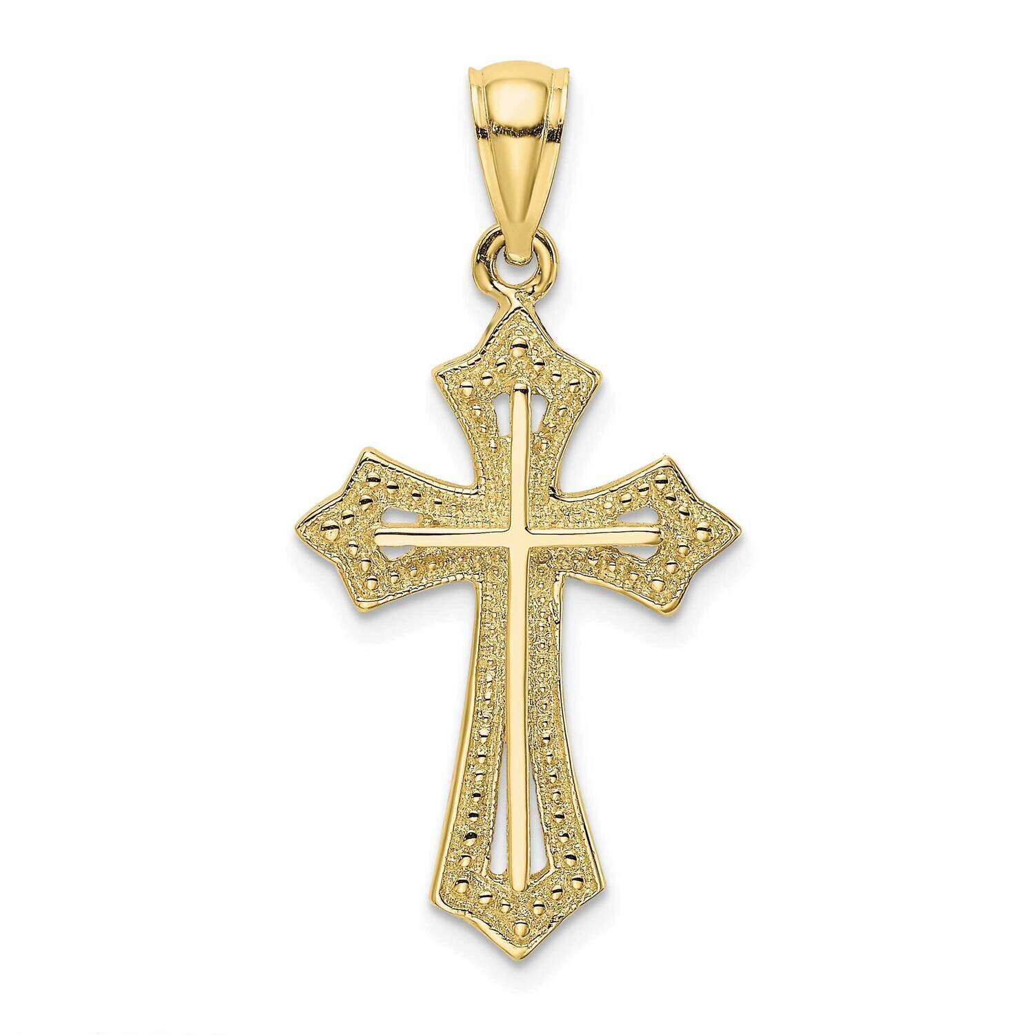 Beaded Cross Charm 10k Gold 10K8484, MPN: 10K8484,