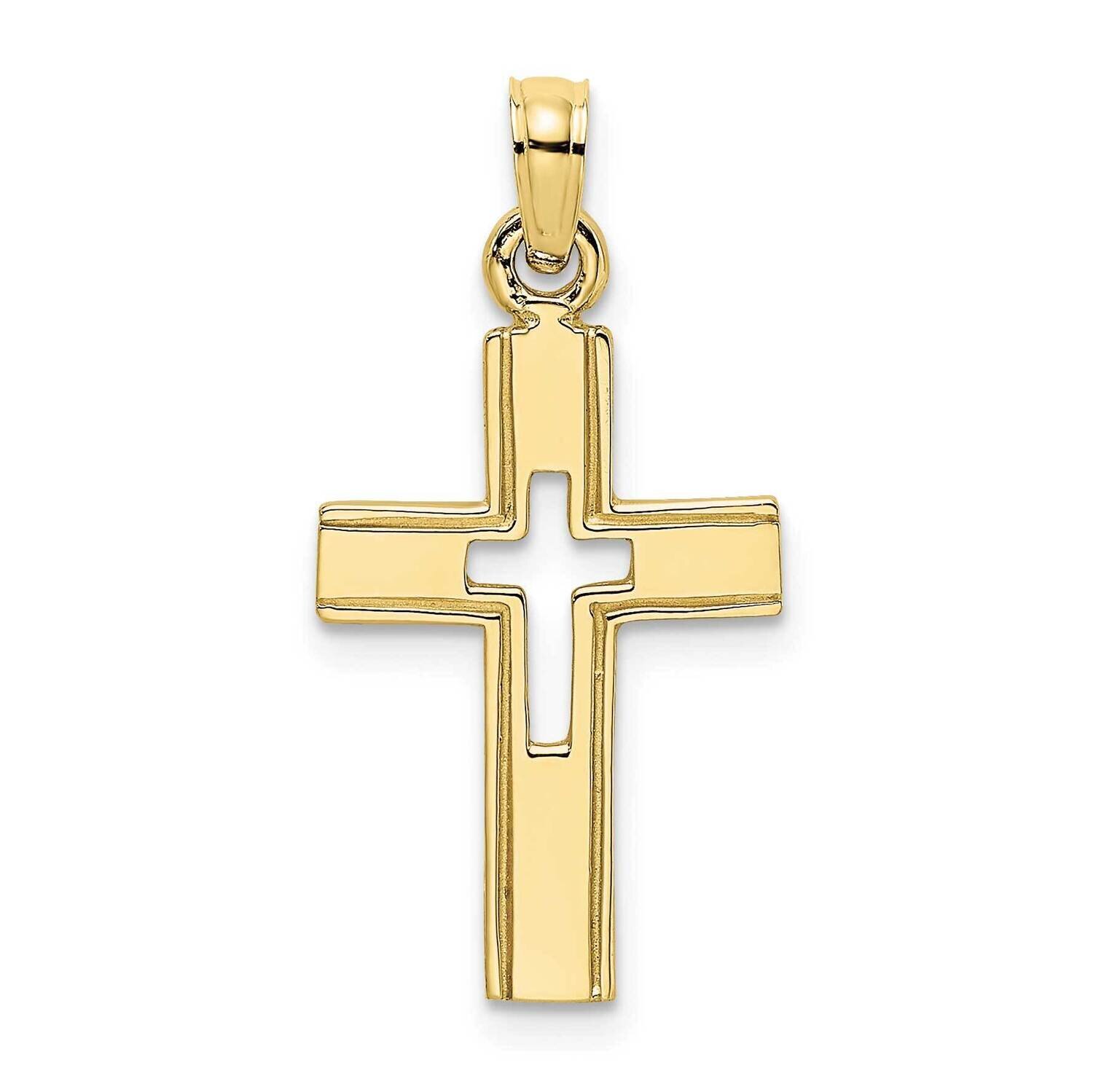 Cut-Out Cross Charm 10k Gold Polished 10K8517, MPN: 10K8517,