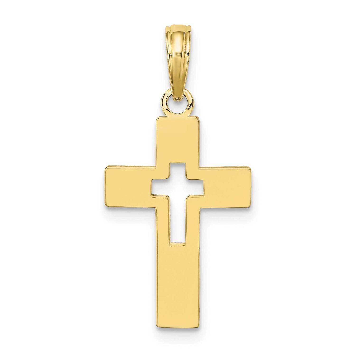 Cut-Out Cross Charm 10k Gold Polished 10K8522, MPN: 10K8522,