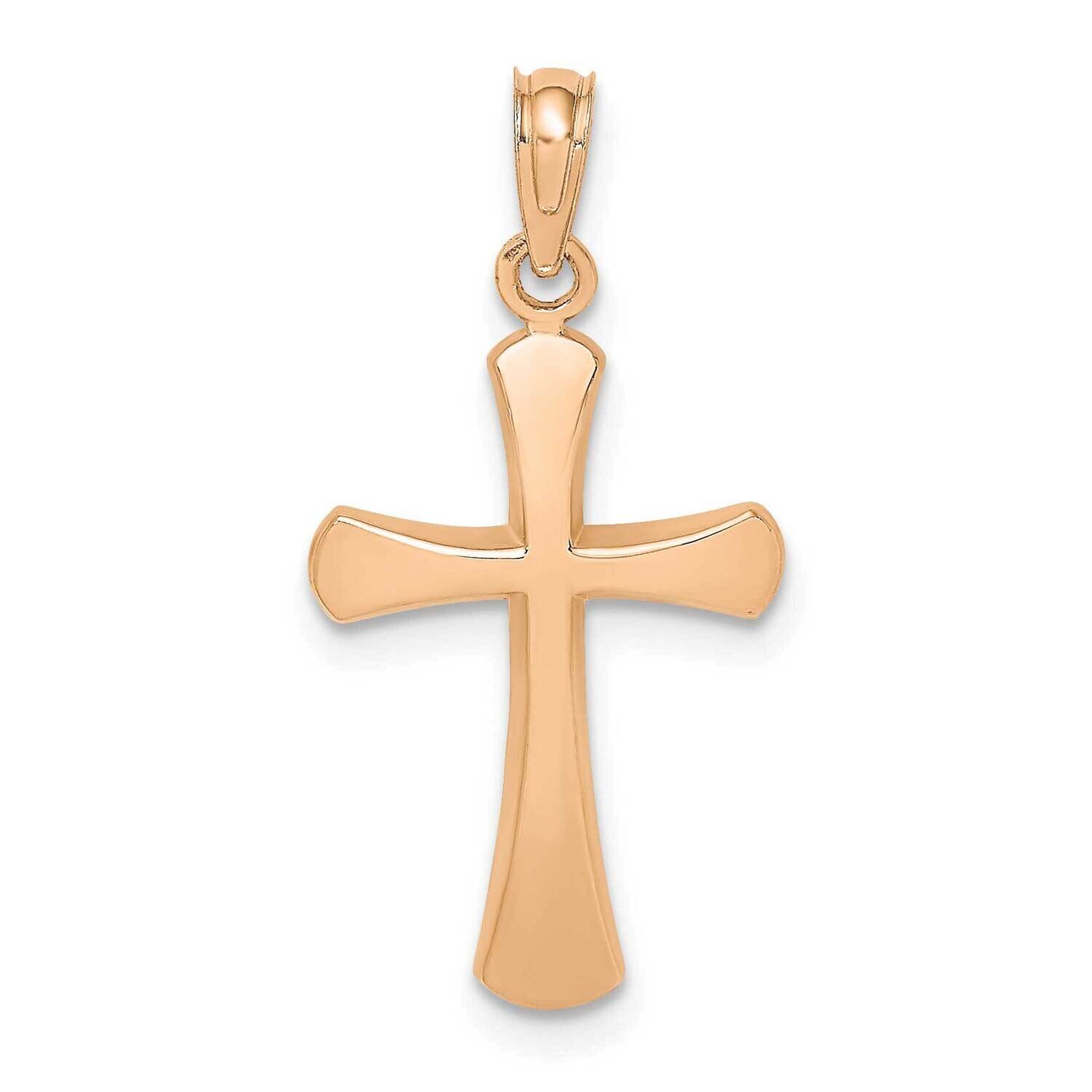 Polished Beveled Cross with Round Tips Charm 10k Rose Gold 10K8523R