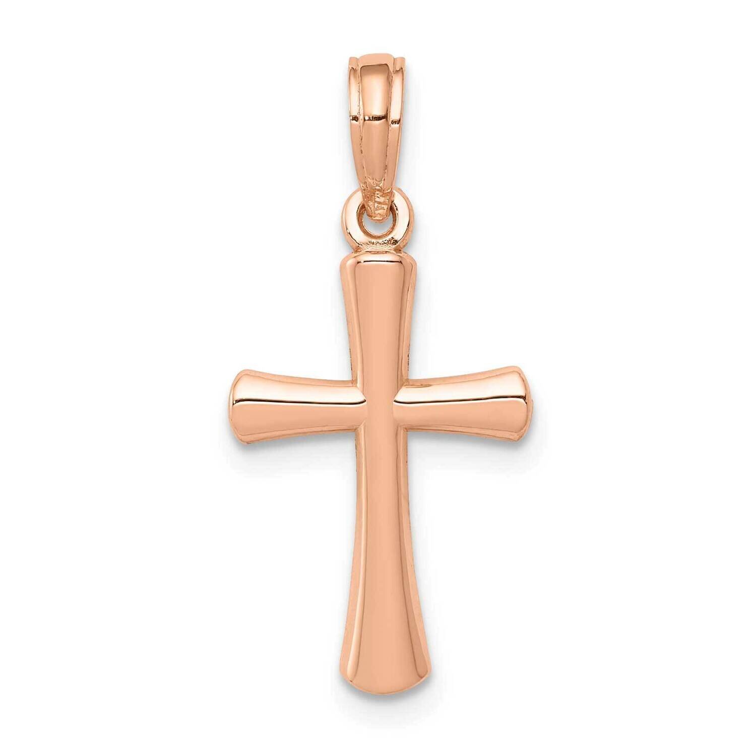 Polished Beveled Cross with Round Tips Charm 10k Rose Gold 10K8524R, MPN: 10K8524R,