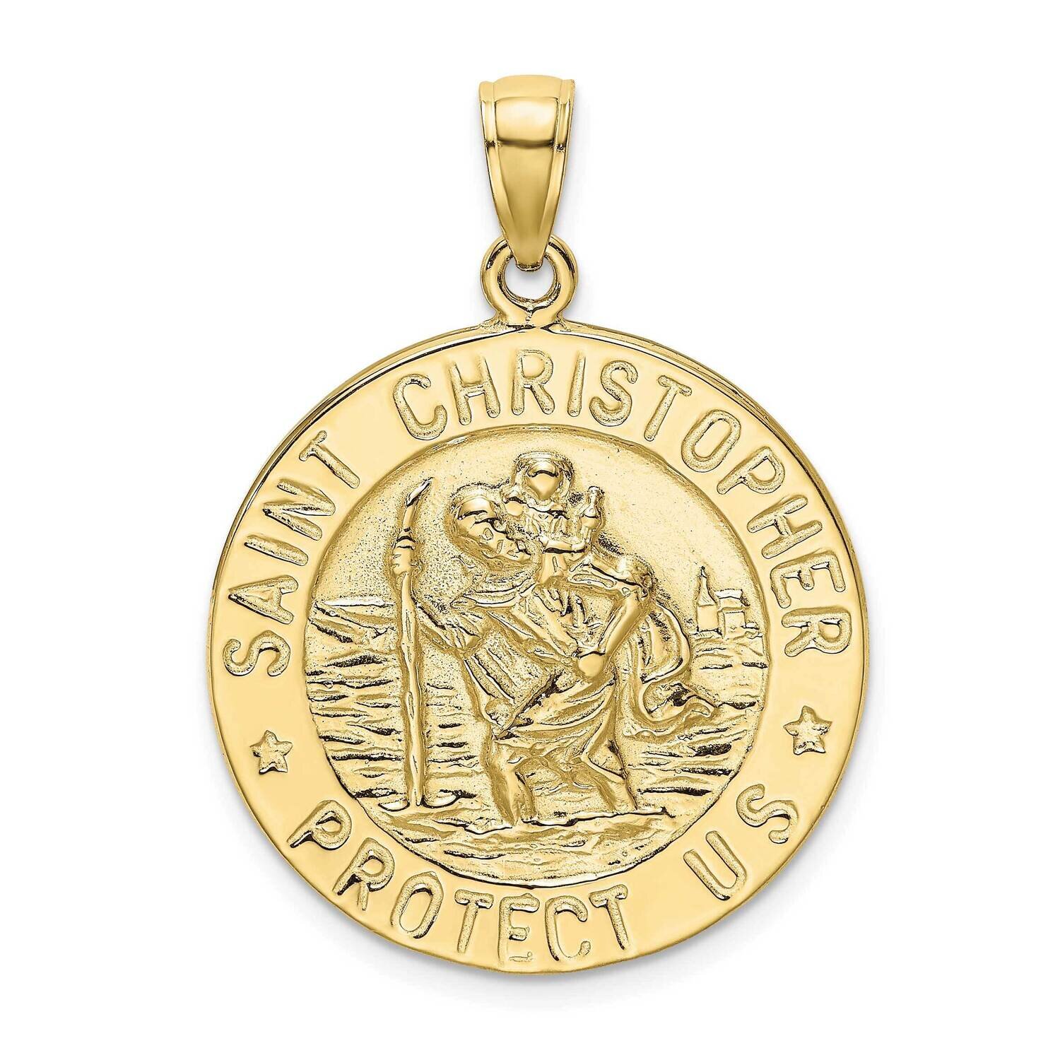 Saint Christopher Coin Charm 10k Gold Polished 10K8525, MPN: 10K8525,