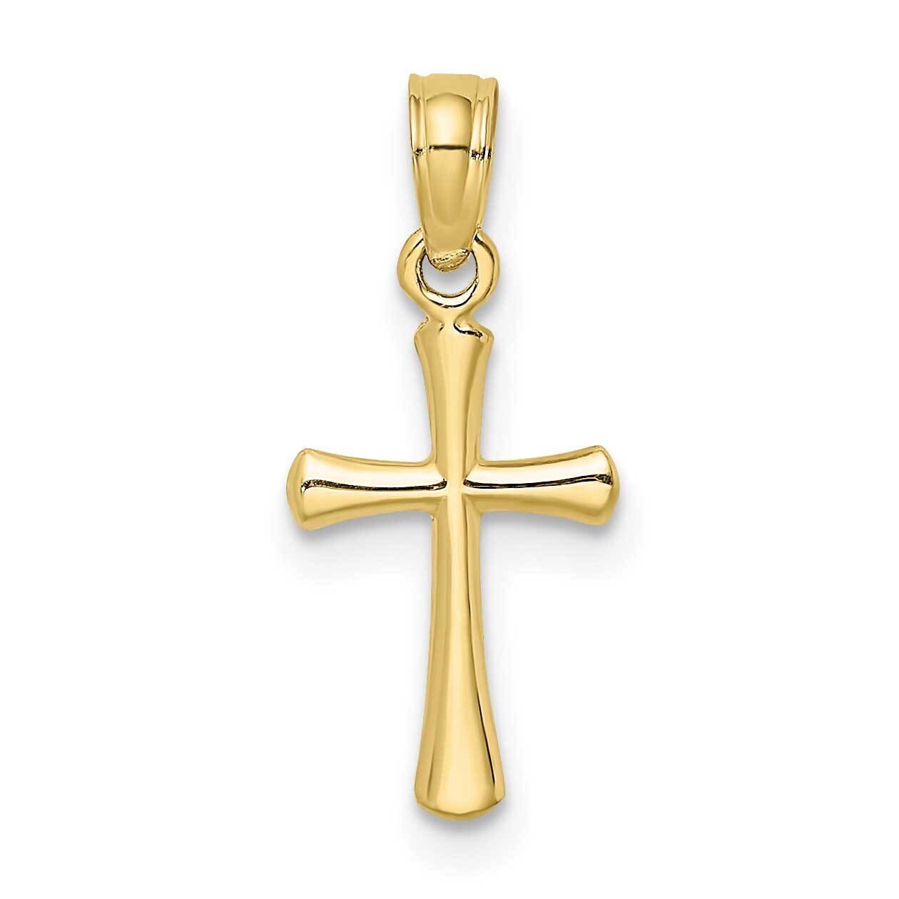 Beveled Cross with Round Tips Charm 10k Gold Polished 10K8539, MPN: 10K8539,