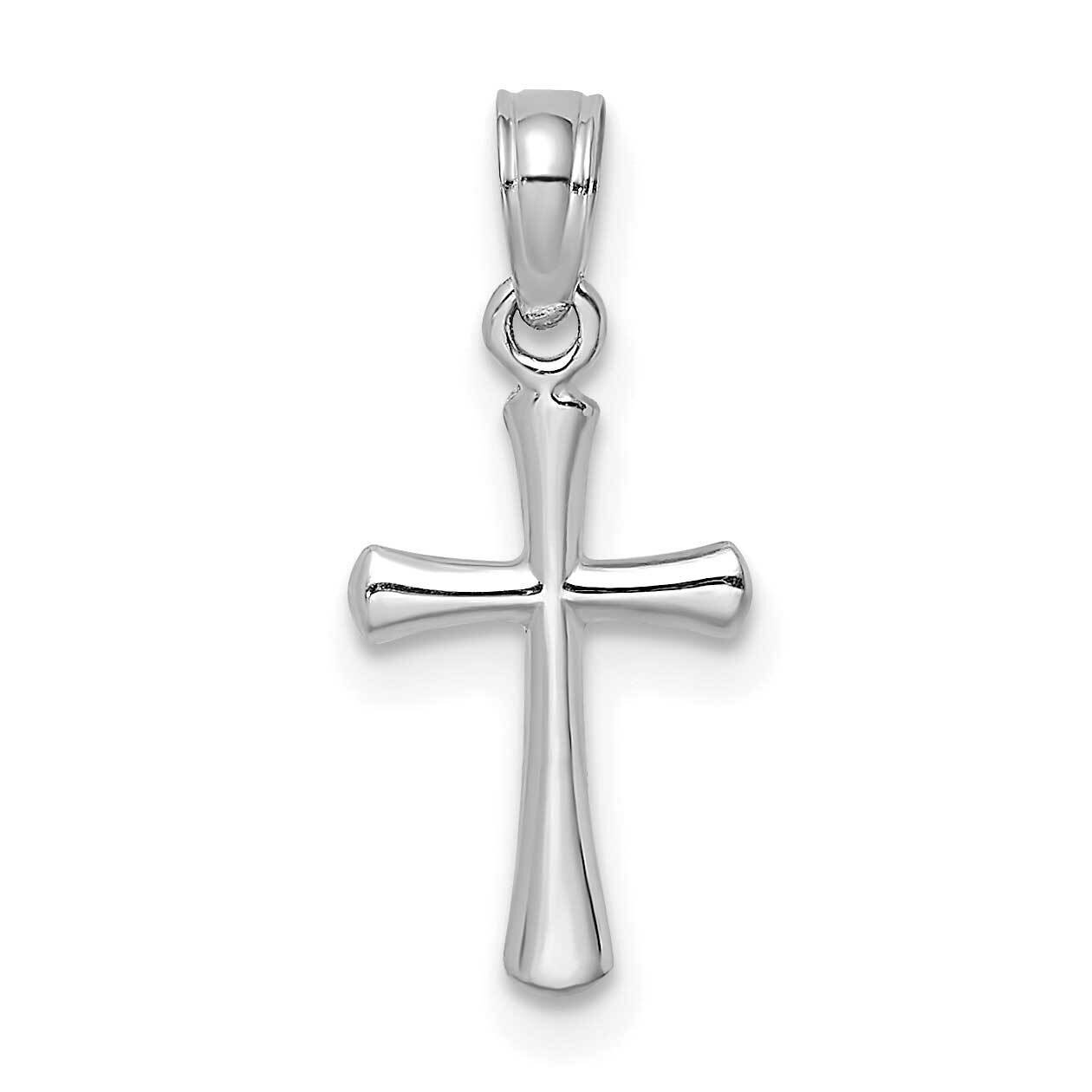 Polished Beveled Cross with Round Tips Charm 10k White Gold 10K8539W, MPN: 10K8539W,