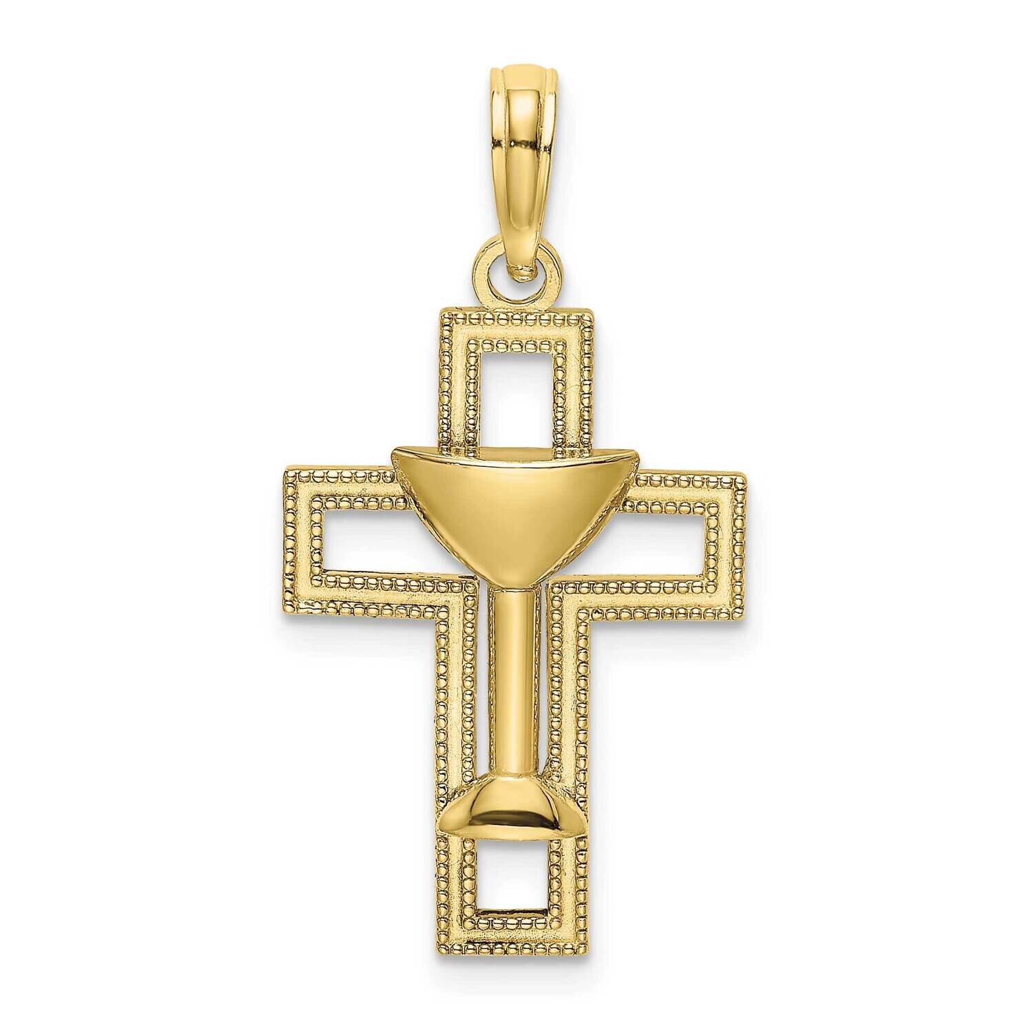 Cross with Communion Cup Charm 10k Gold Polished 10K8546, MPN: 10K8546,
