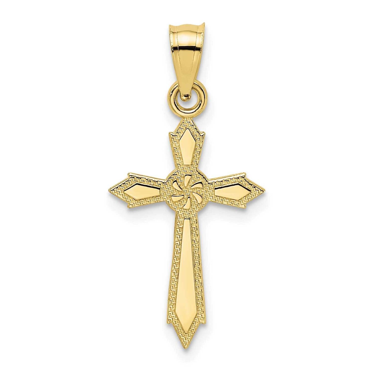 Engraved Edges Cross Charm 10k Gold 10K8553, MPN: 10K8553,