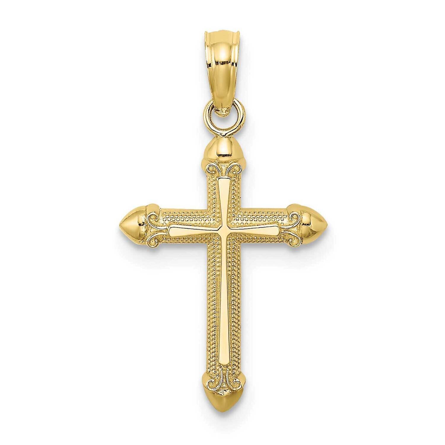 Scroll Design Cross Charm 10k Gold Polished 10K8560, MPN: 10K8560,