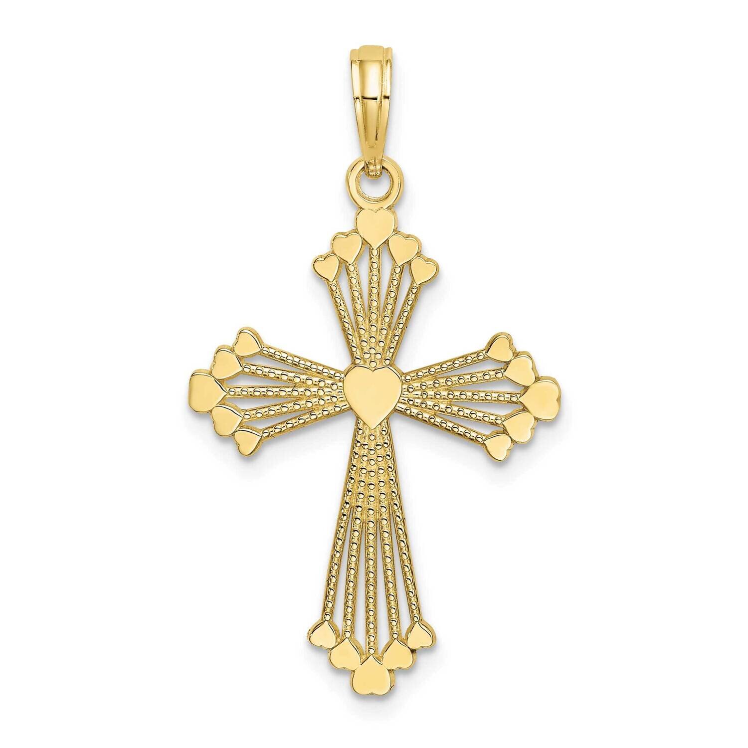 Cross with Heart Center Charm 10k Gold 10K8562, MPN: 10K8562,