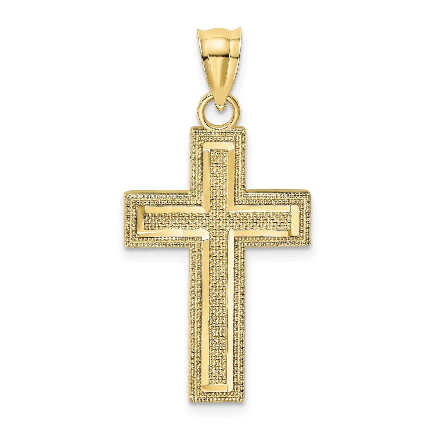 Diamond-Cut Block Cross Charm 10k Gold 10K8567, MPN: 10K8567,