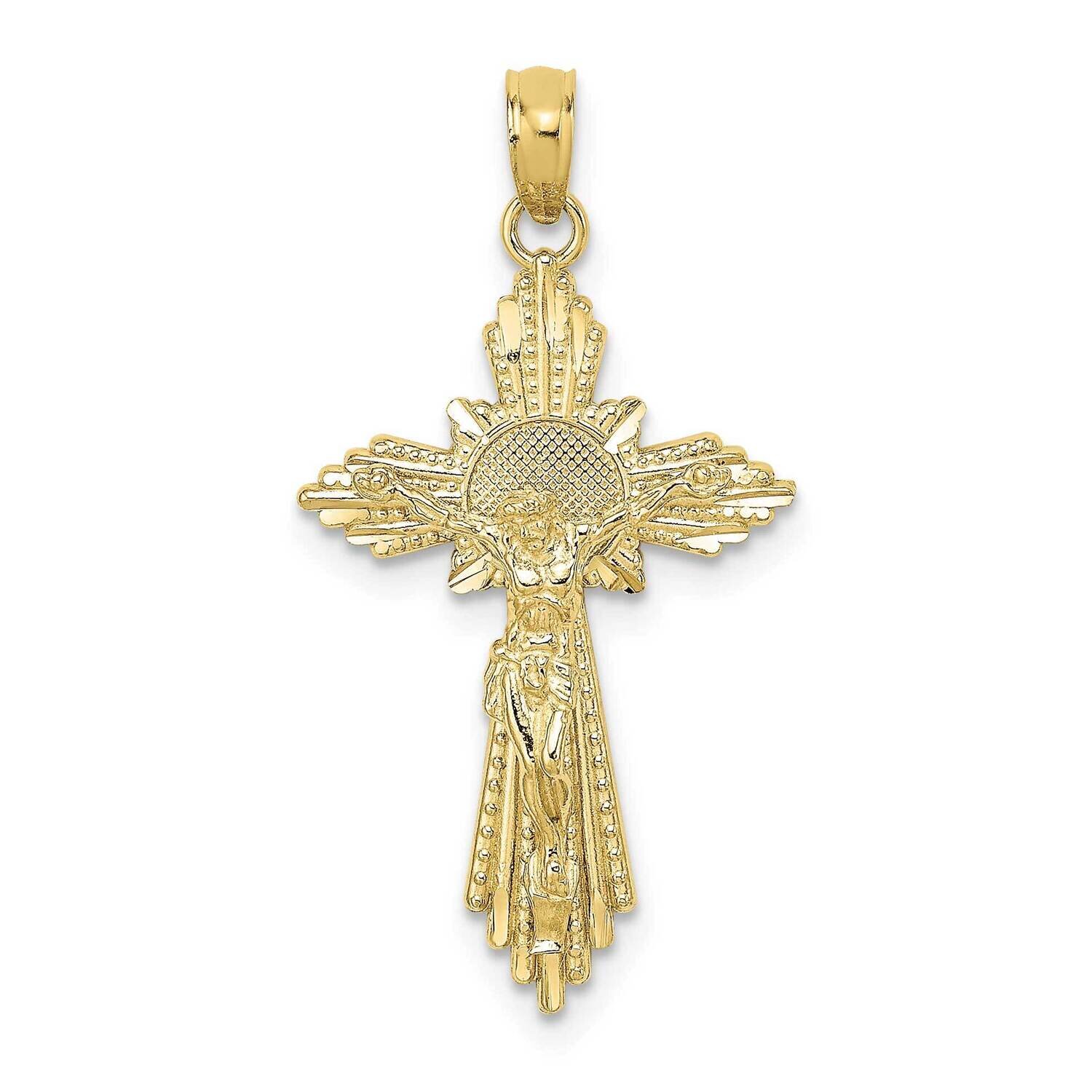 Diamond-Cut Crucifix Charm 10k Gold 10K8573