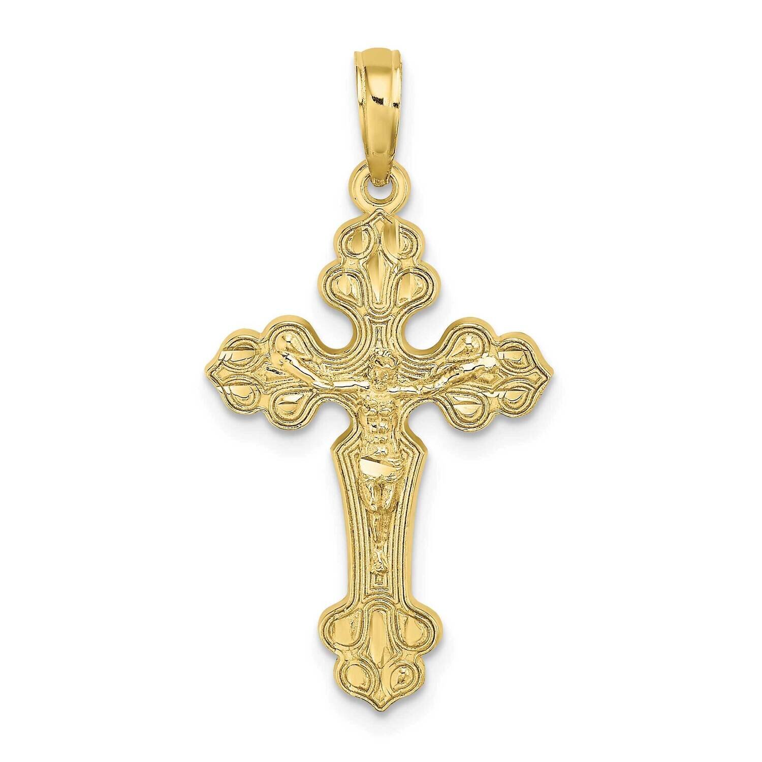 Diamond-Cut Crucifix W Fancy Tips Charm 10k Gold 10K8578, MPN: 10K8578,