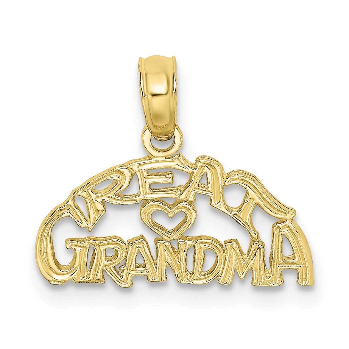 Block and Engraved Great Grandma Charm 10k Gold 10K8905