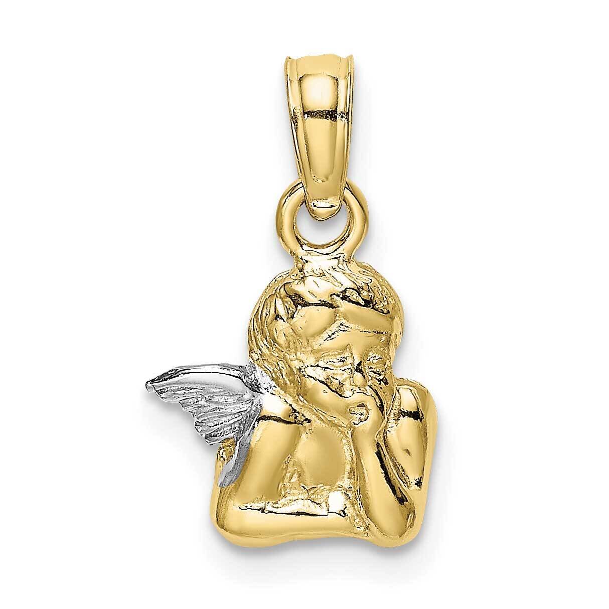Angel Resting On Elbow with Rhodium Wing Charm 10k Gold 10K9001, MPN: 10K9001,