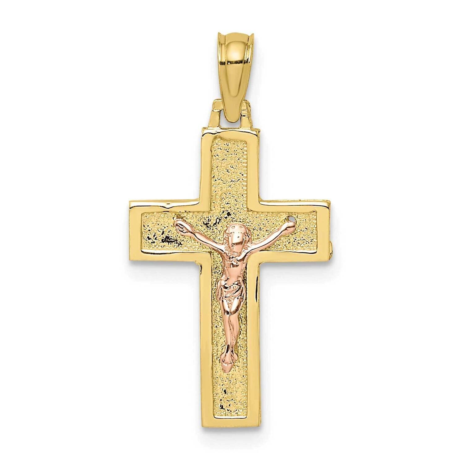 Two-Tone Latin Crucifix Charm 10k Gold 10K9057, MPN: 10K9057,
