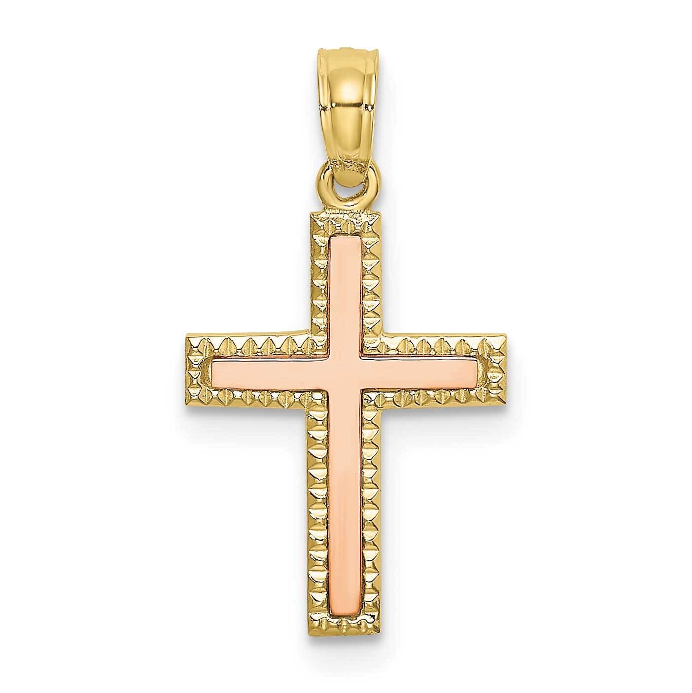 Two-Tone Polished Cross Charm 10k Gold 10K9138, MPN: 10K9138,