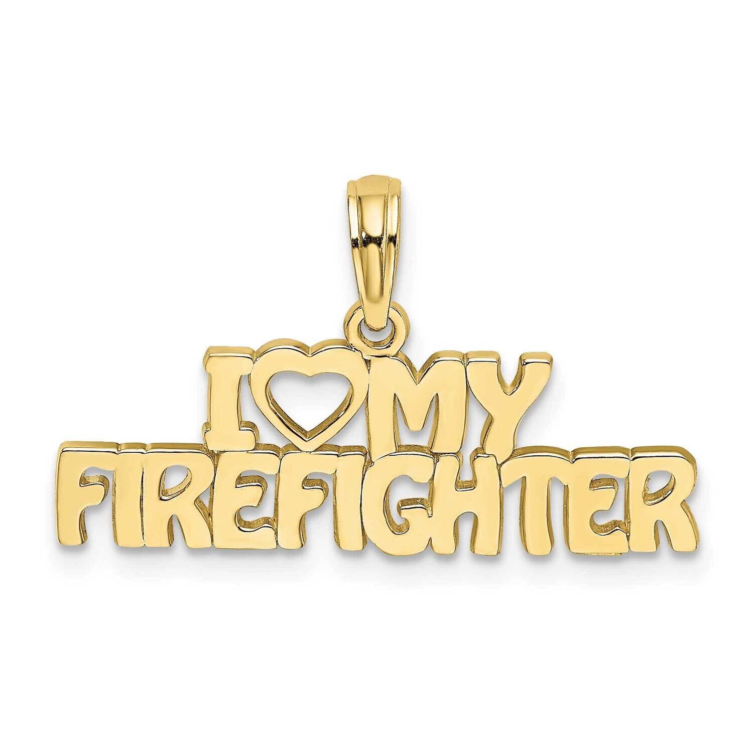 I Love My Firefighter Charm 10k Gold 10K924, MPN: 10K924,