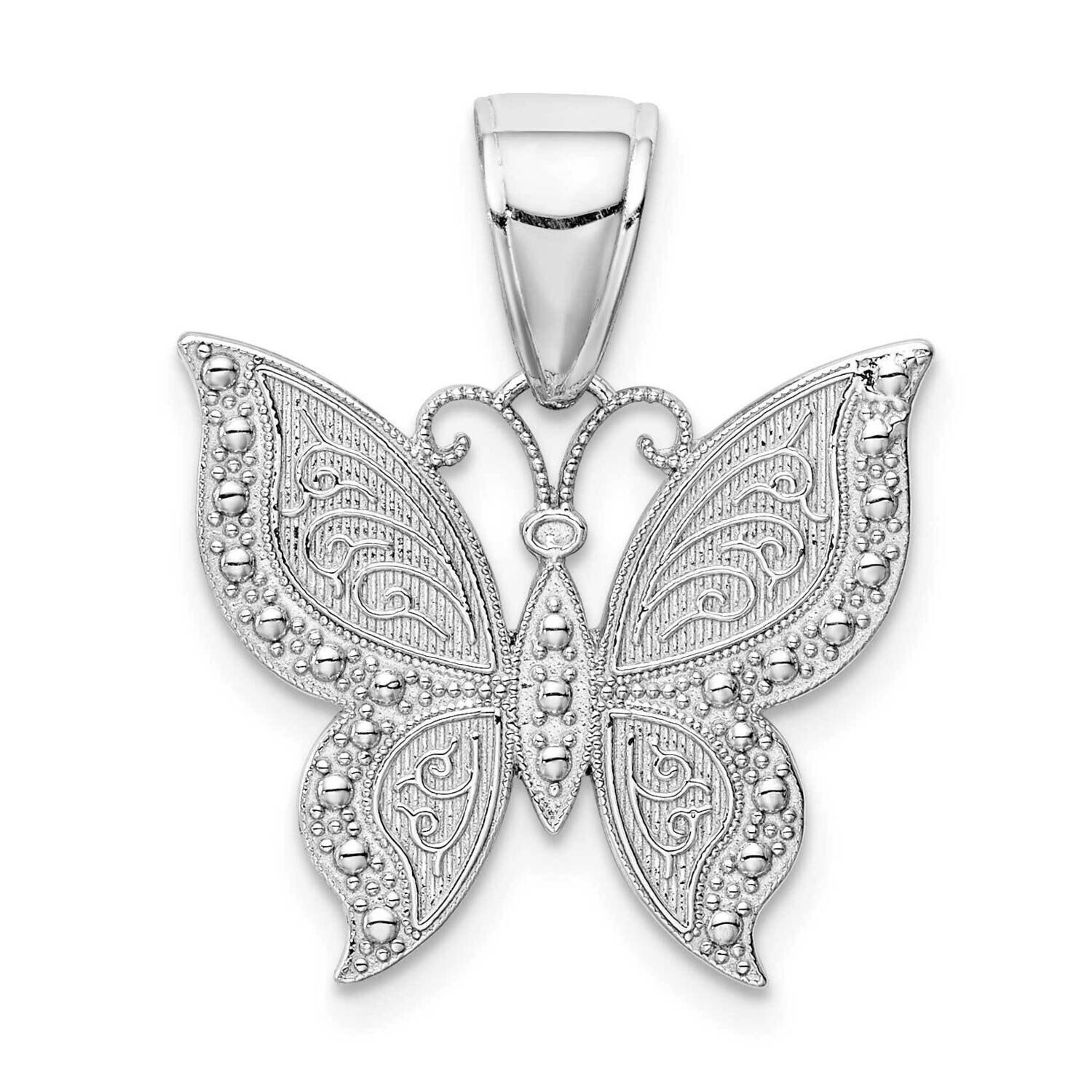 Butterfly Pendant 10k White Gold 10K9572W, MPN: 10K9572W, 191101083617