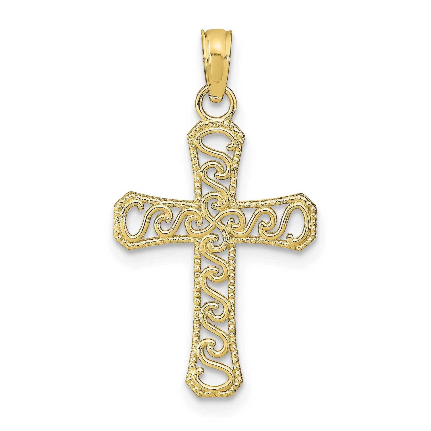 Fancy Cross Pendant 10k Gold 10K9593, MPN: 10K9593,