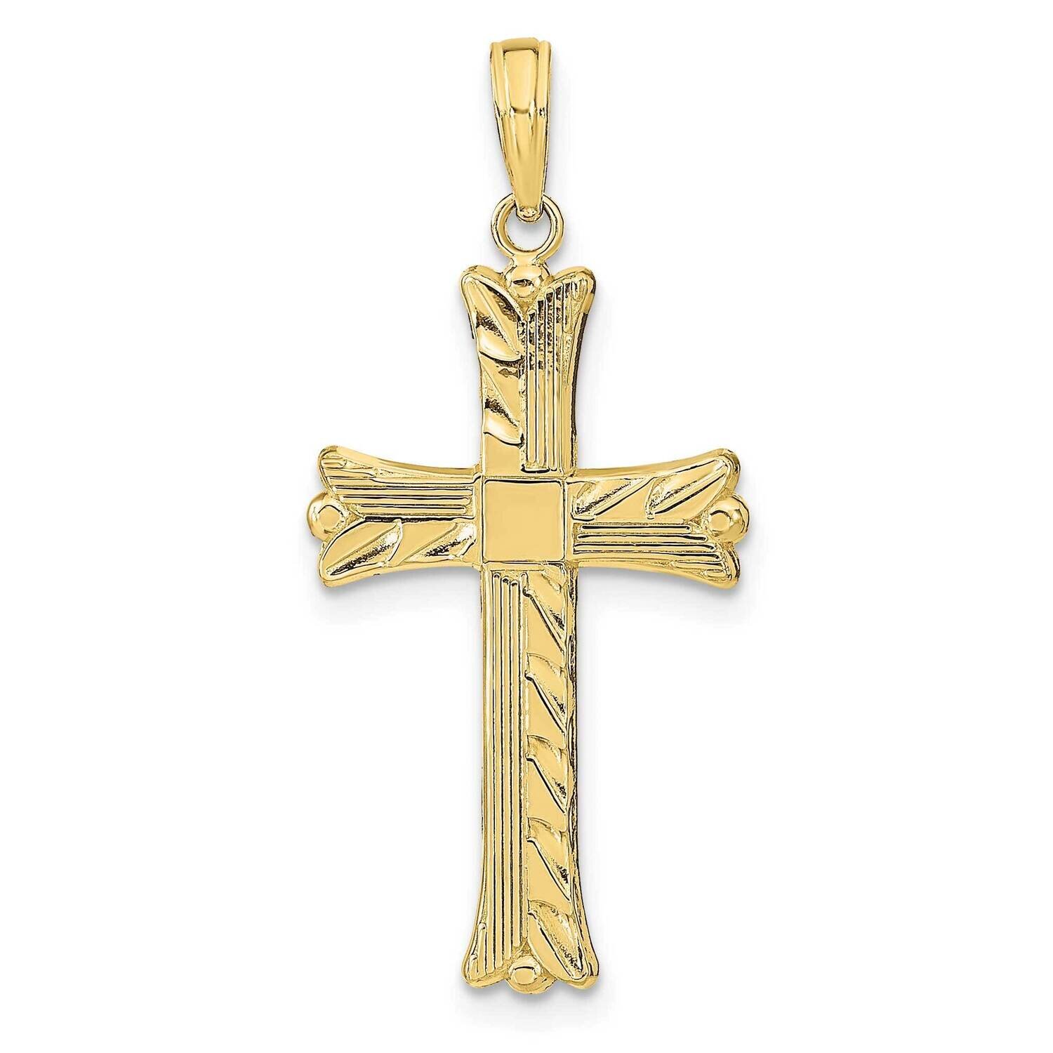 Textured with Square Center Cross Pendant 10k Gold 10K9603, MPN: 10K9603,