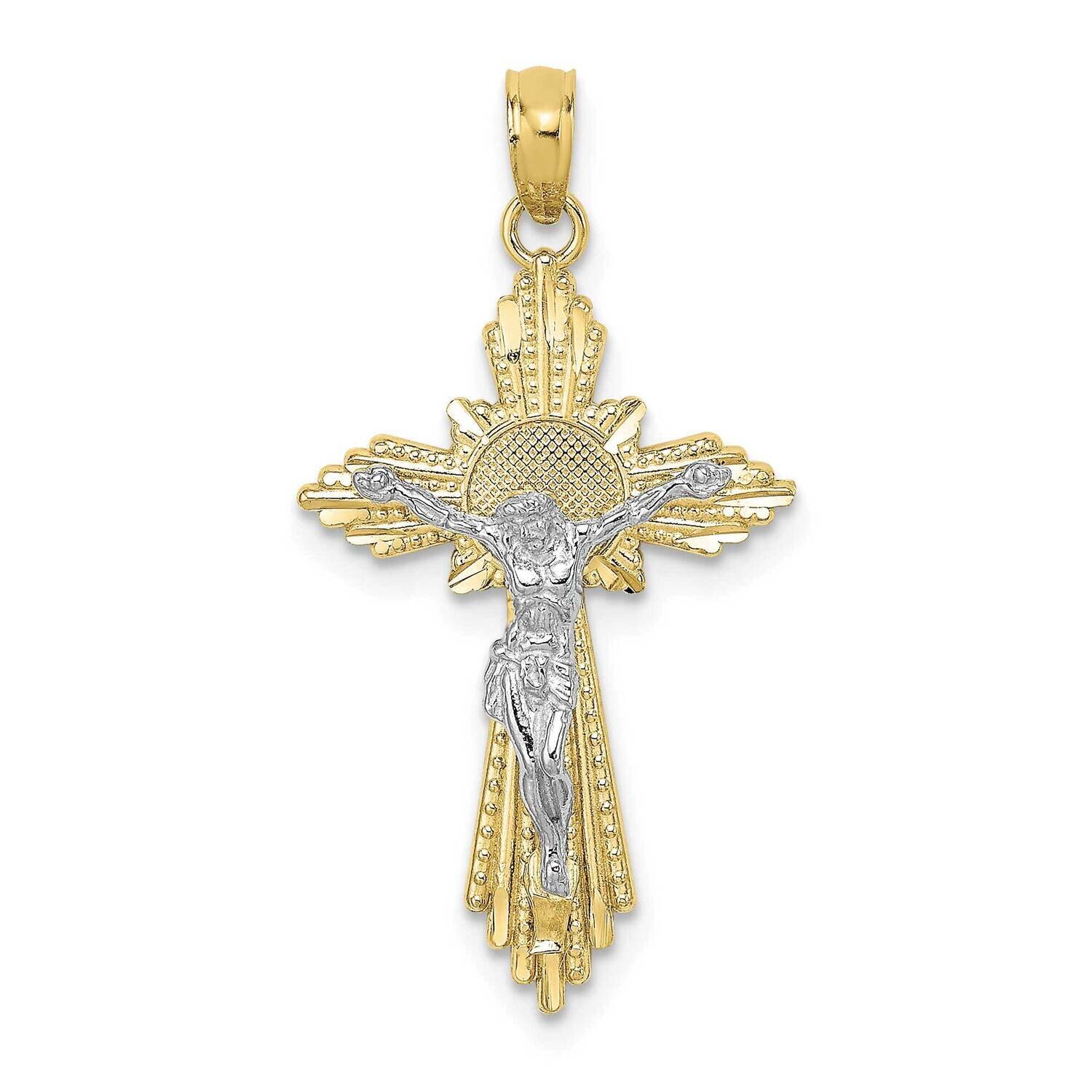Two-Tone Diamond-Cut Crucifix Pendant 10k Gold 10K9674, MPN: 10K9674,