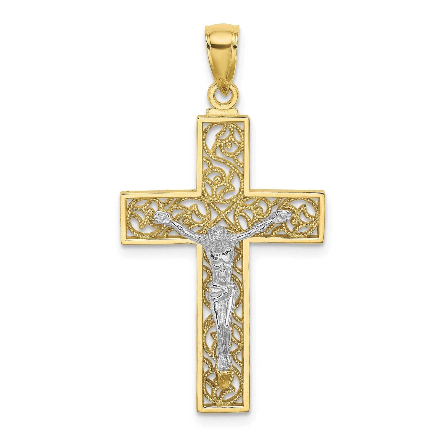 Two-Tone Crucifix Pendant 10k Gold 10K9675, MPN: 10K9675,
