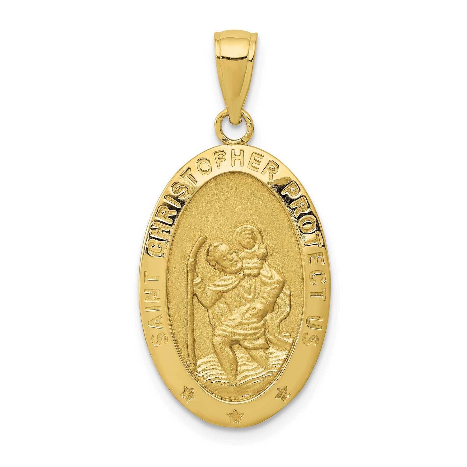 Saint Christopher Medal Pendant 10k Gold 10M1478