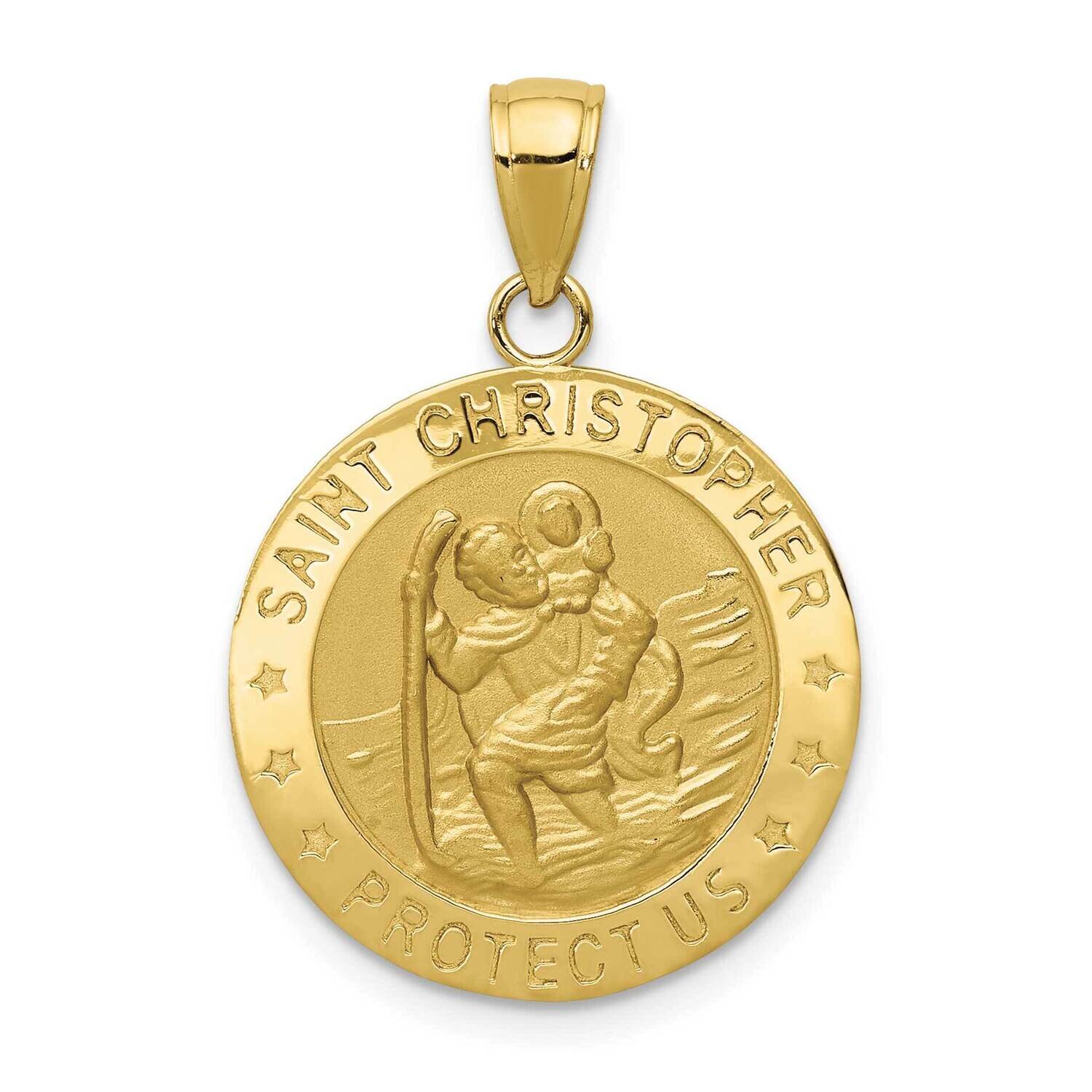 Saint Christopher Medal Pendant 10k Gold 10M1483
