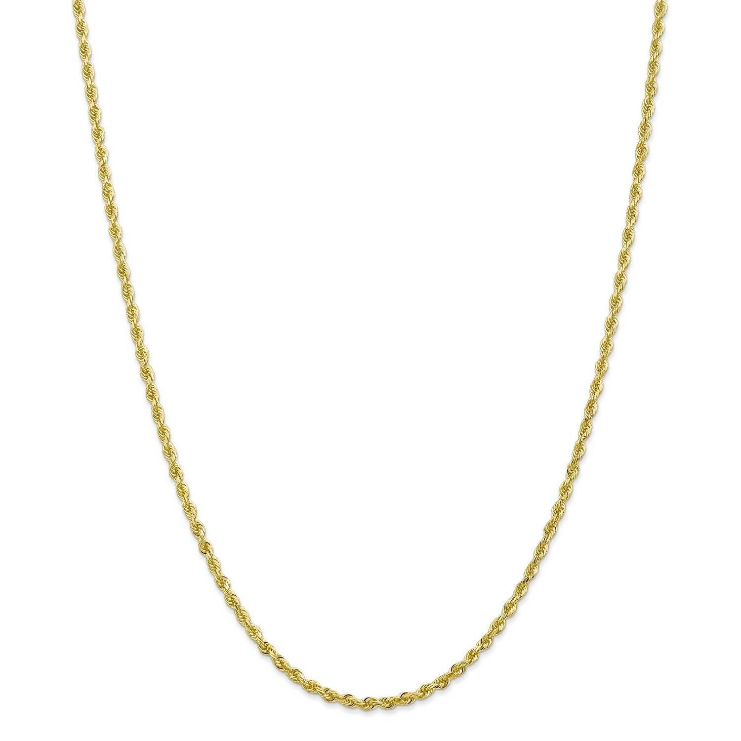 2.75mm Diamond-Cut Quadruple Rope Chain 26 Inch 10k Gold 10QT021-26, MPN: 10QT021-26, 191101725654