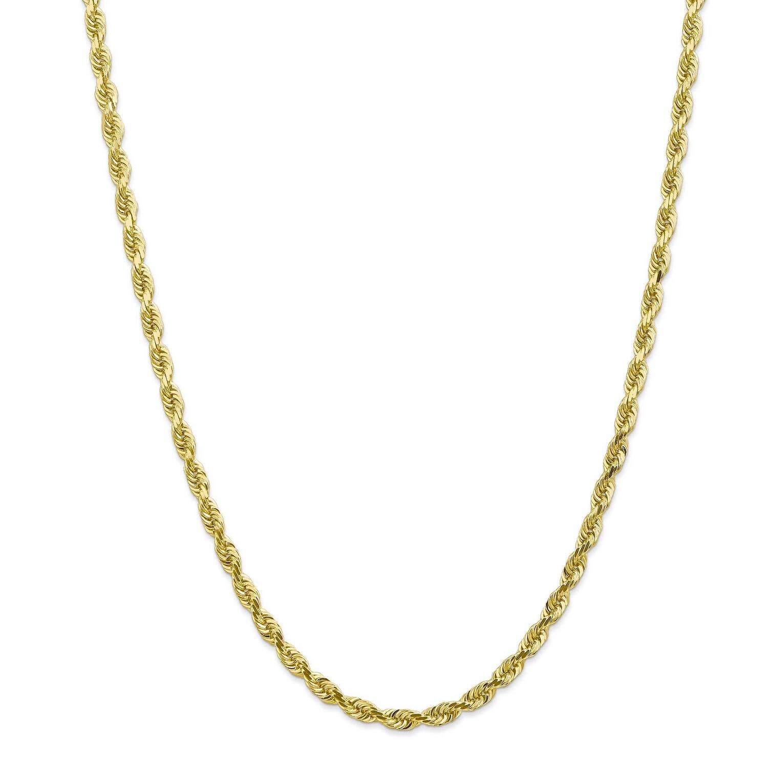 4.5mm Diamond-Cut Quadruple Rope Chain 26 Inch 10k Gold 10QT035-26, MPN: 10QT035-26, 191101715181