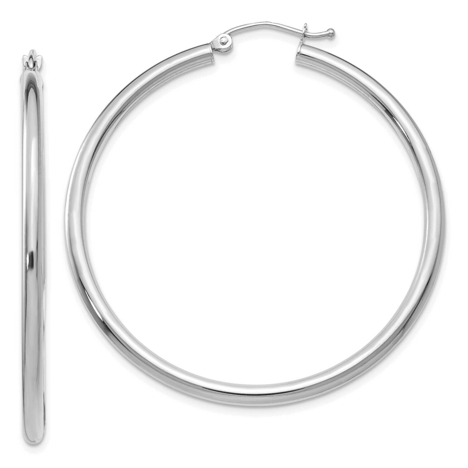 Polished 2.5mm Lightweight Tube Hoop Earrings 10k White Gold 10T845L, MPN: 10T845L, 191101566271